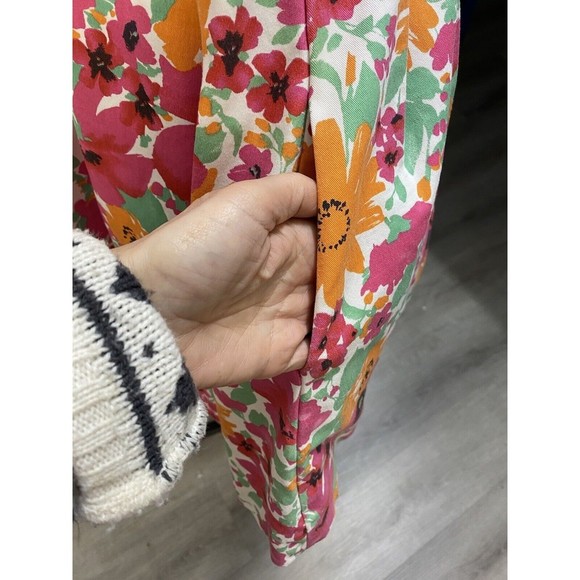 3/$30 Zara Mod 60s Floral Spring Easter Dress Fitted, Cap Sleeve - Picture 4 of 14